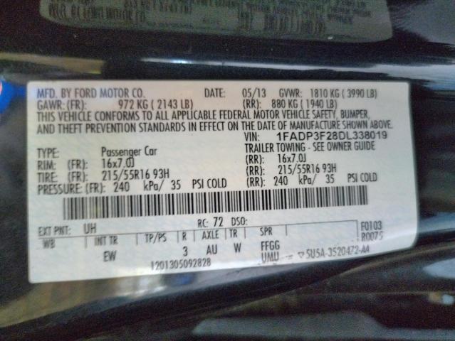 Photo 10 from auction – 2013 FORD FOCUS SE with VIN 1FADP3F28DL338019