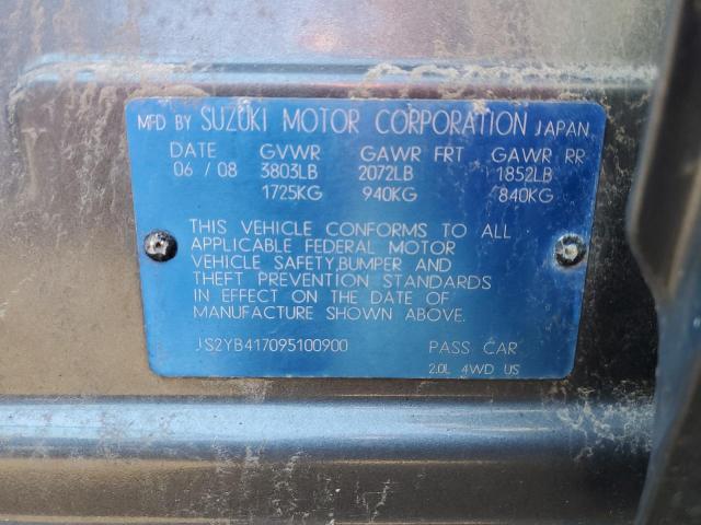 Photo 10 from auction – 2009 SUZUKI SX4 TOURIN with VIN JS2YB417095100900