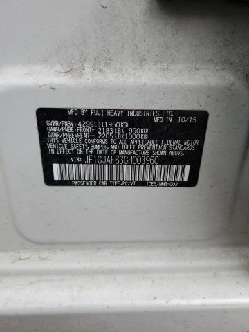 Photo 10 from auction – 2016 SUBARU IMPREZA PR with VIN JF1GJAF63GH003960