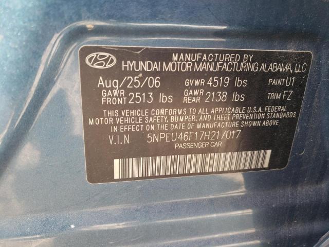 Photo 10 from auction – 2007 HYUNDAI SONATA SE with VIN 5NPEU46F17H217017