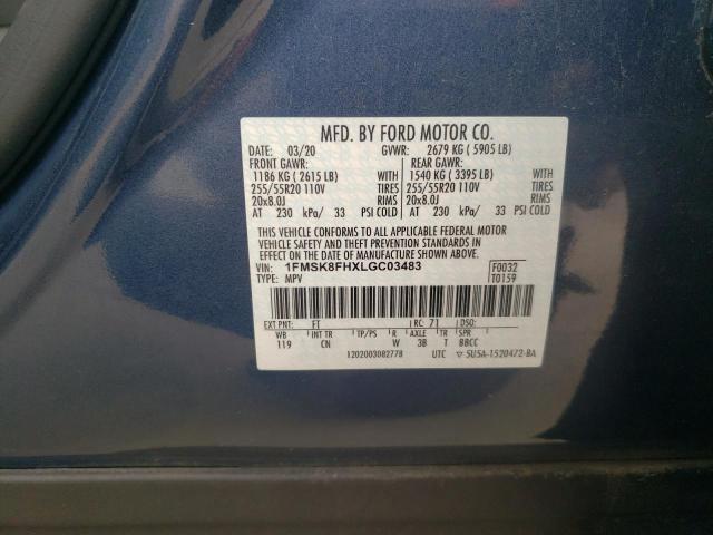 Photo 10 from auction – 2020 FORD EXPLORER L with VIN 1FMSK8FHXLGC03483