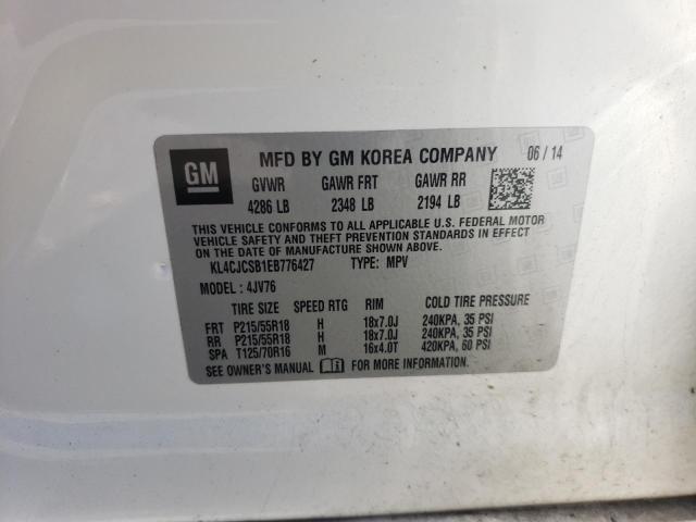 Photo 10 from auction – 2014 BUICK ENCORE with VIN KL4CJCSB1EB776427