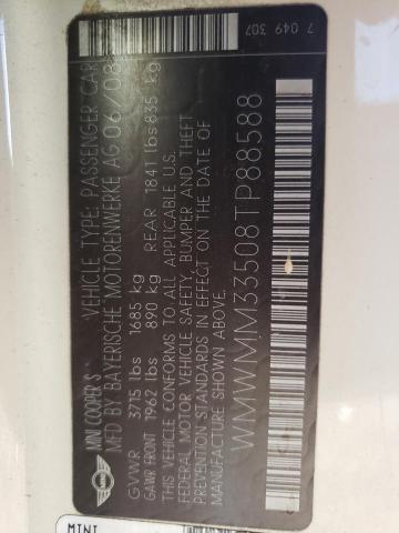 Photo 10 from auction – 2008 MINI COOPER S C with VIN WMWMM33508TP88588