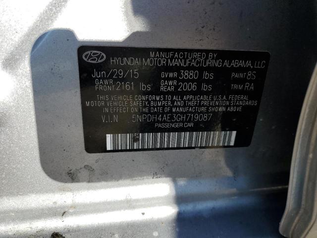 Photo 10 from auction – 2016 HYUNDAI ELANTRA SE with VIN 5NPDH4AE3GH719087