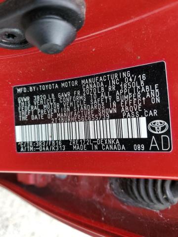 Photo 10 from auction – 2016 TOYOTA COROLLA L with VIN 2T1BURHE5GC655739