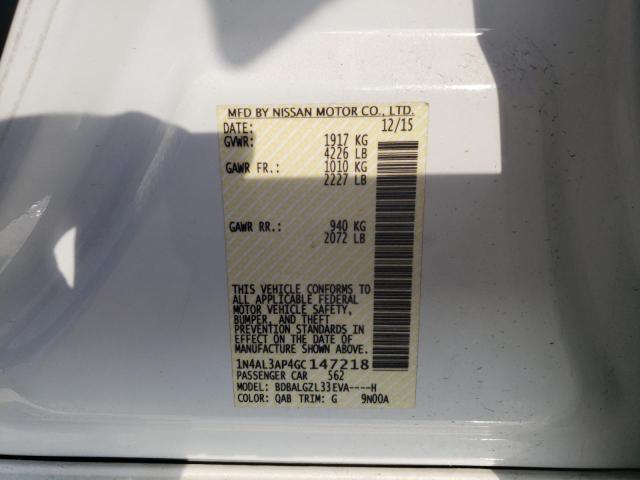 Photo 10 from auction – 2016 NISSAN ALTIMA 2.5 with VIN 1N4AL3AP4GC147218