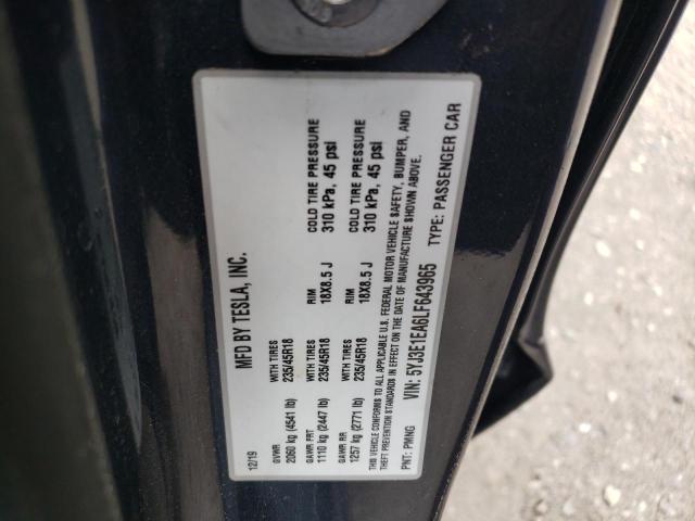 Photo 10 from auction – 2020 TESLA MODEL 3 with VIN 5YJ3E1EA6LF643965