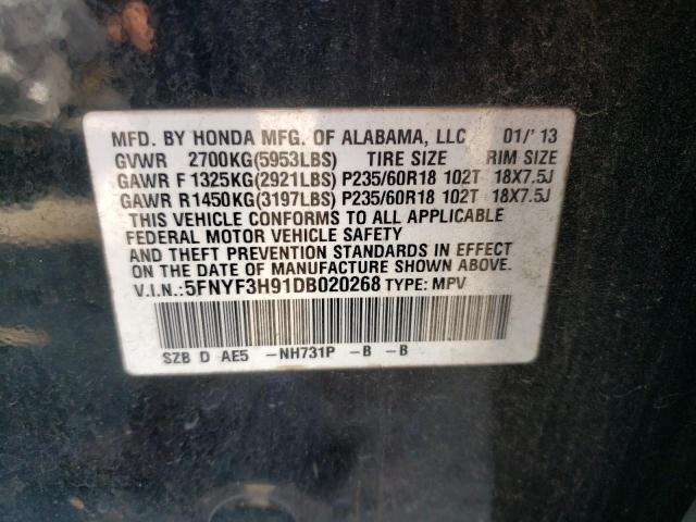 Photo 10 from auction – 2013 HONDA PILOT TOUR with VIN 5FNYF3H91DB020268