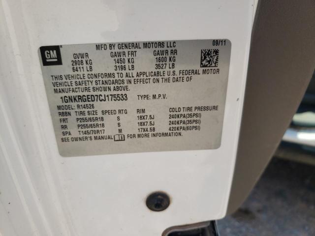 Photo 10 from auction – 2012 CHEVROLET TRAVERSE L with VIN 1GNKRGED7CJ175533