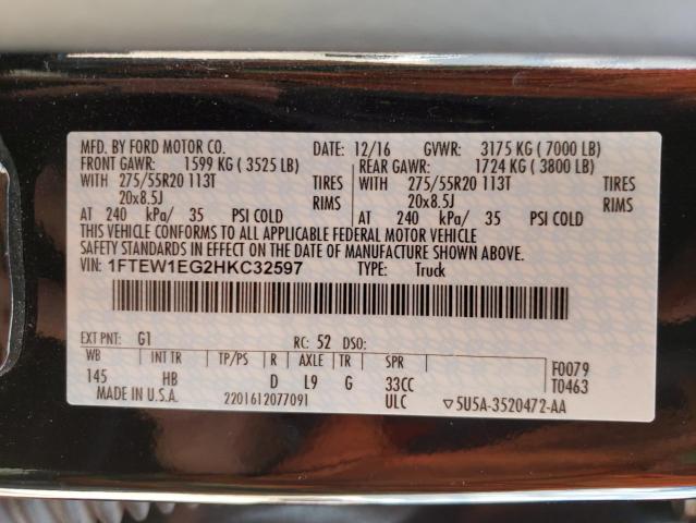 Photo 10 from auction – 2017 FORD F150 SUPER with VIN 1FTEW1EG2HKC32597