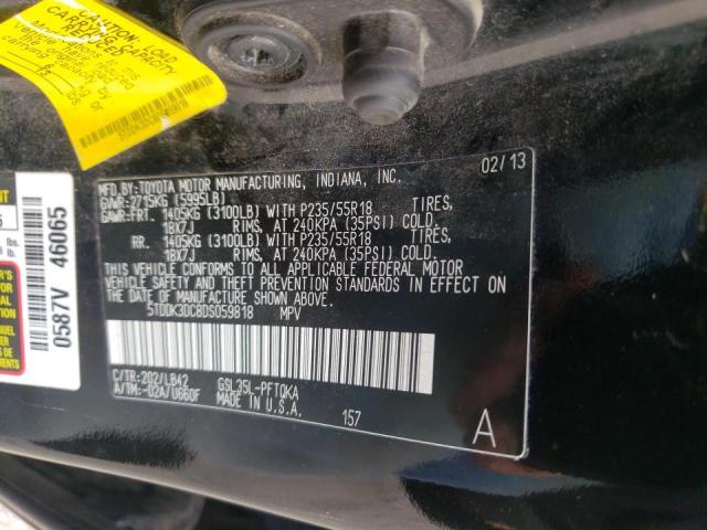 Photo 10 from auction – 2013 TOYOTA SIENNA XLE with VIN 5TDDK3DC8DS059818