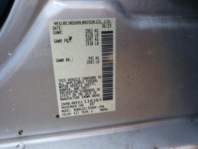 Photo 10 from auction – 2020 NISSAN ALTIMA S with VIN 1N4BL4BV3LC116365