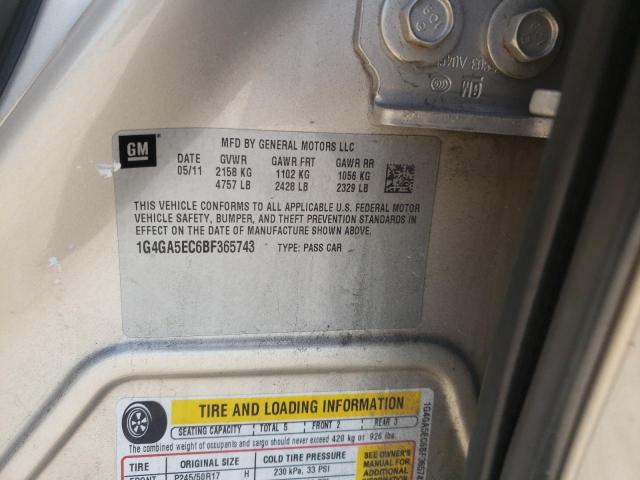 Photo 10 from auction – 2011 BUICK LACROSSE C with VIN 1G4GA5EC6BF365743
