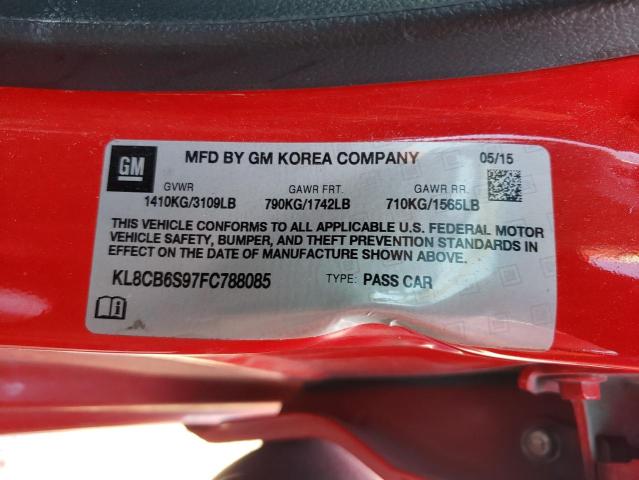 Photo 10 from auction – 2015 CHEVROLET SPARK LS with VIN KL8CB6S97FC788085