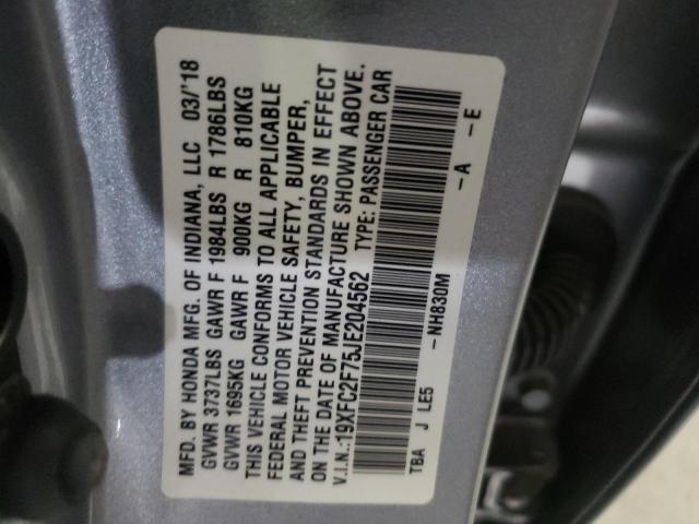Photo 10 from auction – 2018 HONDA CIVIC EX with VIN 19XFC2F75JE204562