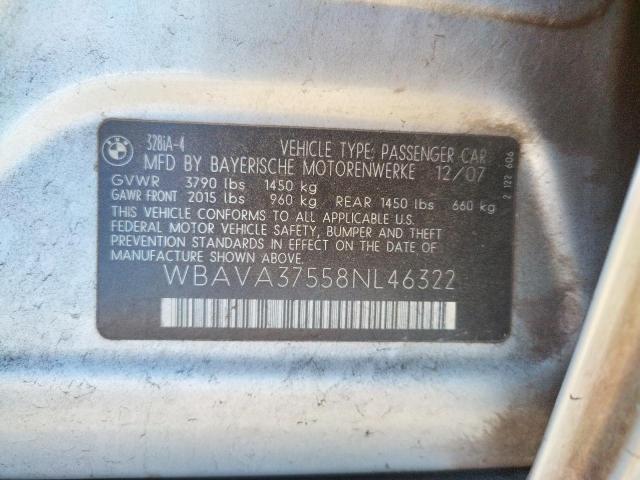 Photo 10 from auction – 2008 BMW 328 I with VIN WBAVA37558NL46322