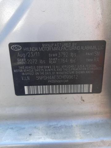 Photo 10 from auction – 2012 HYUNDAI ELANTRA GL with VIN 5NPDH4AE3CH099612