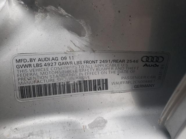 Photo 10 from auction – 2012 AUDI A4 PREMIUM with VIN WAUFFAFL2CN008881