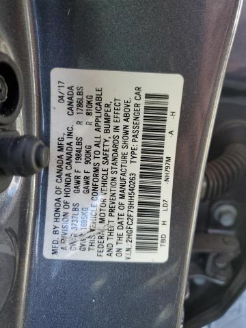 Zdjęcie 10 z aukcji – 2017 HONDA CIVIC EX z VIN 2HGFC2F79HH540263