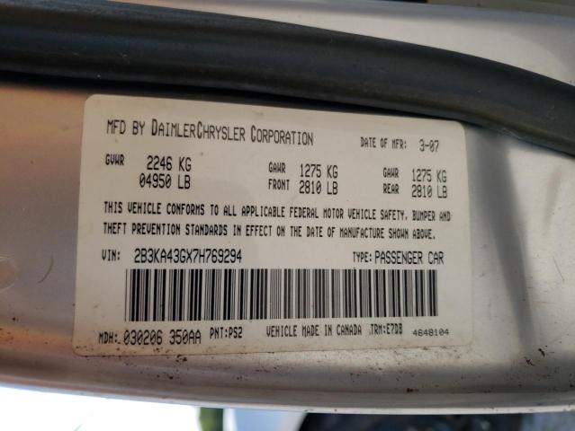 Photo 10 from auction – 2007 DODGE CHARGER SE with VIN 2B3KA43GX7H769294