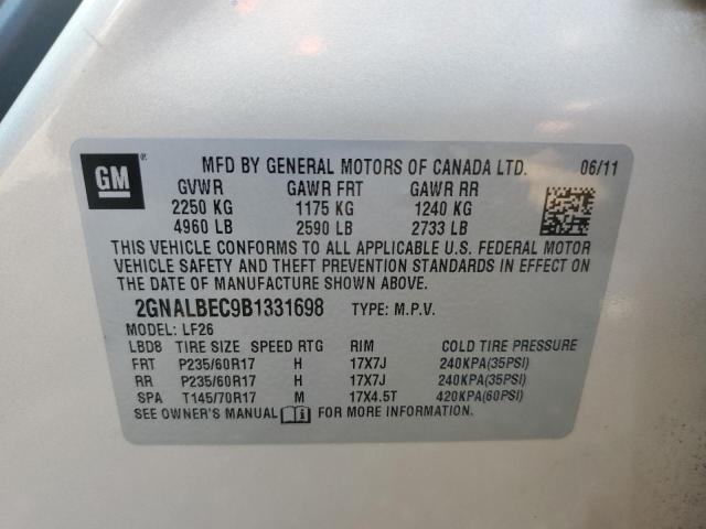 Photo 10 from auction – 2011 CHEVROLET EQUINOX LS with VIN 2GNALBEC9B1331698