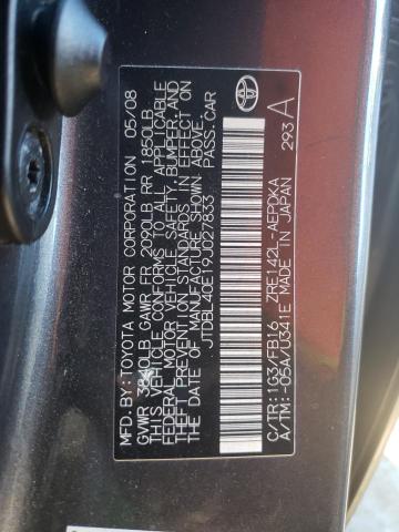 Photo 10 from auction – 2009 TOYOTA COROLLA with VIN JTDBL40E19J027833