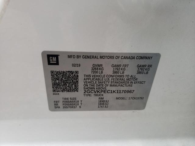 Photo 10 from auction – 2019 CHEVROLET SILVERADO with VIN 2GCVKPEC1K1170967