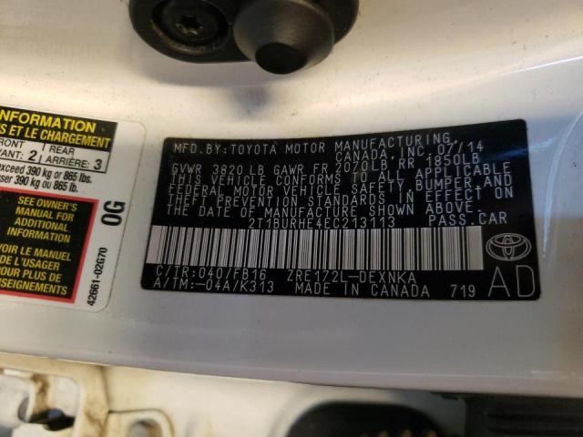 Photo 10 from auction – 2014 TOYOTA COROLLA L with VIN 2T1BURHE4EC213113