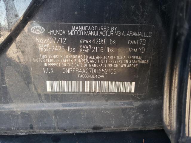Photo 10 from auction – 2013 HYUNDAI SONATA GLS with VIN 5NPEB4AC7DH652106