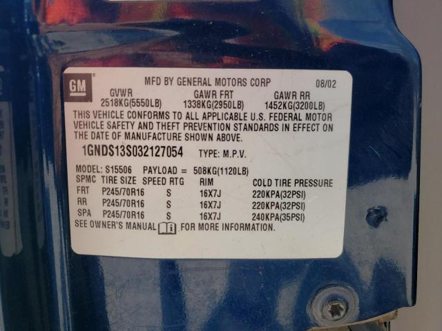 Photo 10 from auction – 2003 CHEVROLET TRAILBLAZE with VIN 1GNDS13S032127054