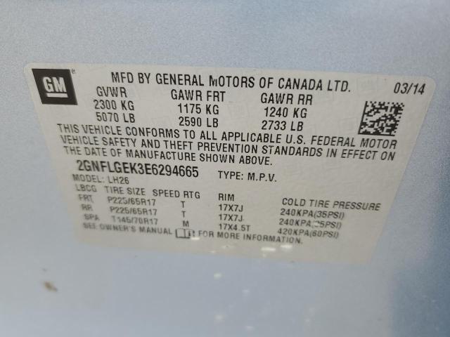 Photo 10 from auction – 2014 CHEVROLET EQUINOX LT with VIN 2GNFLGEK3E6294665