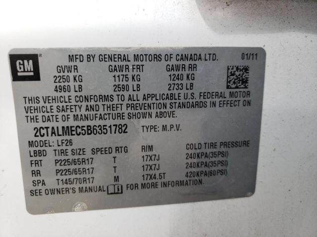 Photo 10 from auction – 2011 GMC TERRAIN SL with VIN 2CTALMEC5B6351782