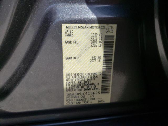 Photo 10 from auction – 2015 NISSAN ALTIMA 2.5 with VIN 1N4AL3AP1FC415625