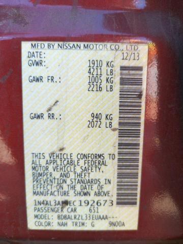 Photo 10 from auction – 2014 NISSAN ALTIMA 2.5 with VIN 1N4AL3AP4EC192673
