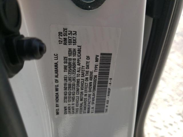 Photo 10 from auction – 2021 HONDA ODYSSEY EX with VIN 5FNRL6H70MB038256