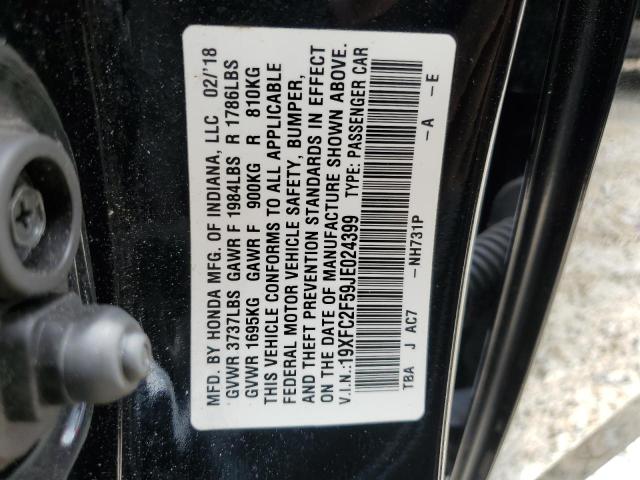 Photo 10 from auction – 2018 HONDA CIVIC LX with VIN 19XFC2F59JE024399