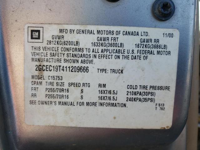 Photo 10 from auction – 2001 CHEVROLET silverado with VIN 2GCEC19T411209666