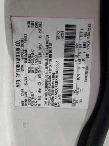 Photo 10 from auction – 2010 FORD EXPLORER E with VIN 1FMEU7EEXAUA35531