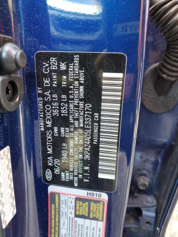 Photo 10 from auction – 2020 KIA RIO with VIN 3KPA24AD5LE337170