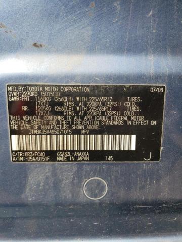 Photo 10 from auction – 2008 TOYOTA RAV4 with VIN JTMBK35V485071015
