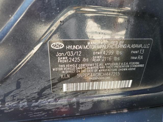 Photo 10 from auction – 2012 HYUNDAI SONATA GLS with VIN 5NPEB4AC8CH447215