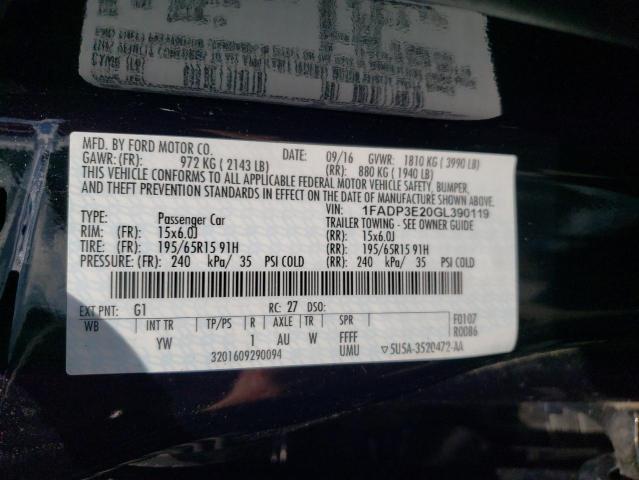 Photo 10 from auction – 2016 FORD FOCUS S with VIN 1FADP3E20GL390119