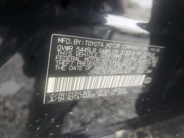 Photo 10 from auction – 2011 LEXUS LS 460L with VIN JTHGL5EF5B5042409