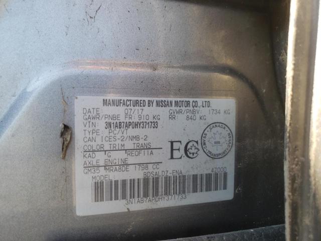 Photo 10 from auction – 2017 NISSAN SENTRA S with VIN 3N1AB7AP0HY371733