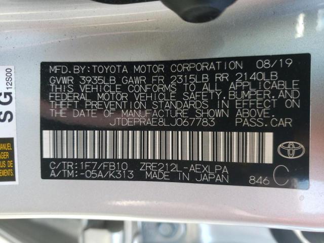 Photo 10 from auction – 2020 TOYOTA COROLLA LE with VIN JTDEPRAE8LJ067783