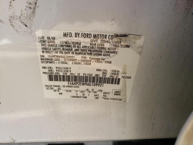 Photo 10 from auction – 2010 FORD TAURUS SEL with VIN 1FAHP2EW9AG109921