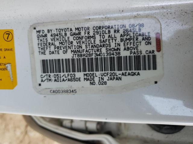 Photo 10 from auction – 1998 LEXUS LS400 with VIN JT8BH28F3W0139438