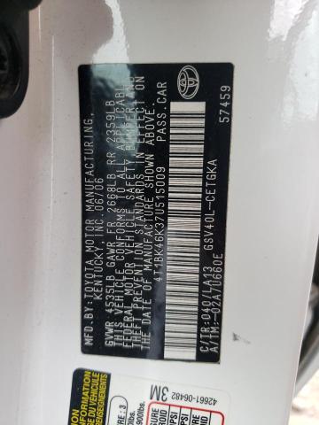 Photo 10 from auction – 2007 TOYOTA CAMRY LE with VIN 4T1BK46K37U515009