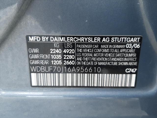 Photo 10 from auction – 2006 MERCEDES-BENZ E 500 with VIN WDBUF70J16A956610
