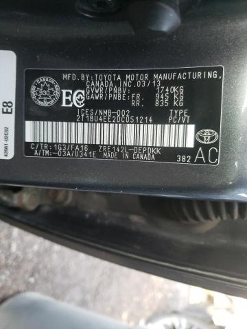 Photo 10 from auction – 2013 TOYOTA COROLLA BA with VIN 2T1BU4EE2DC051214